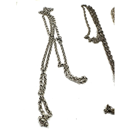 173 - 3 vintage silver necklace chains weight 41g