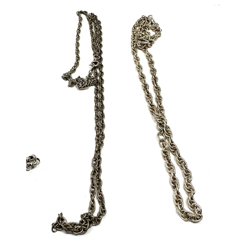 173 - 3 vintage silver necklace chains weight 41g