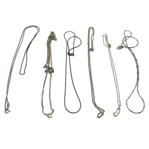 90 - 6 Vintage silver necklace chains