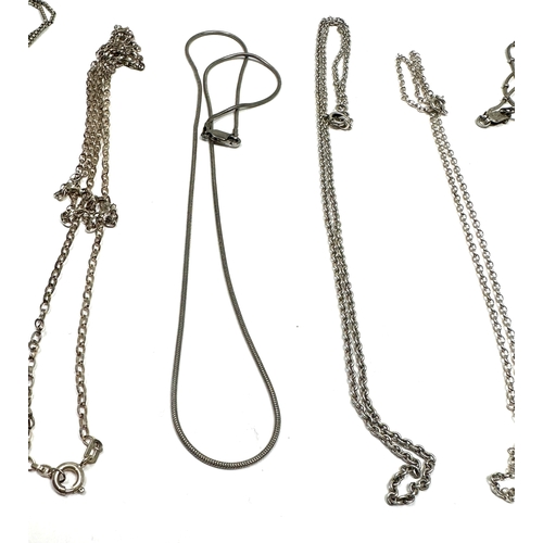 90 - 6 Vintage silver necklace chains