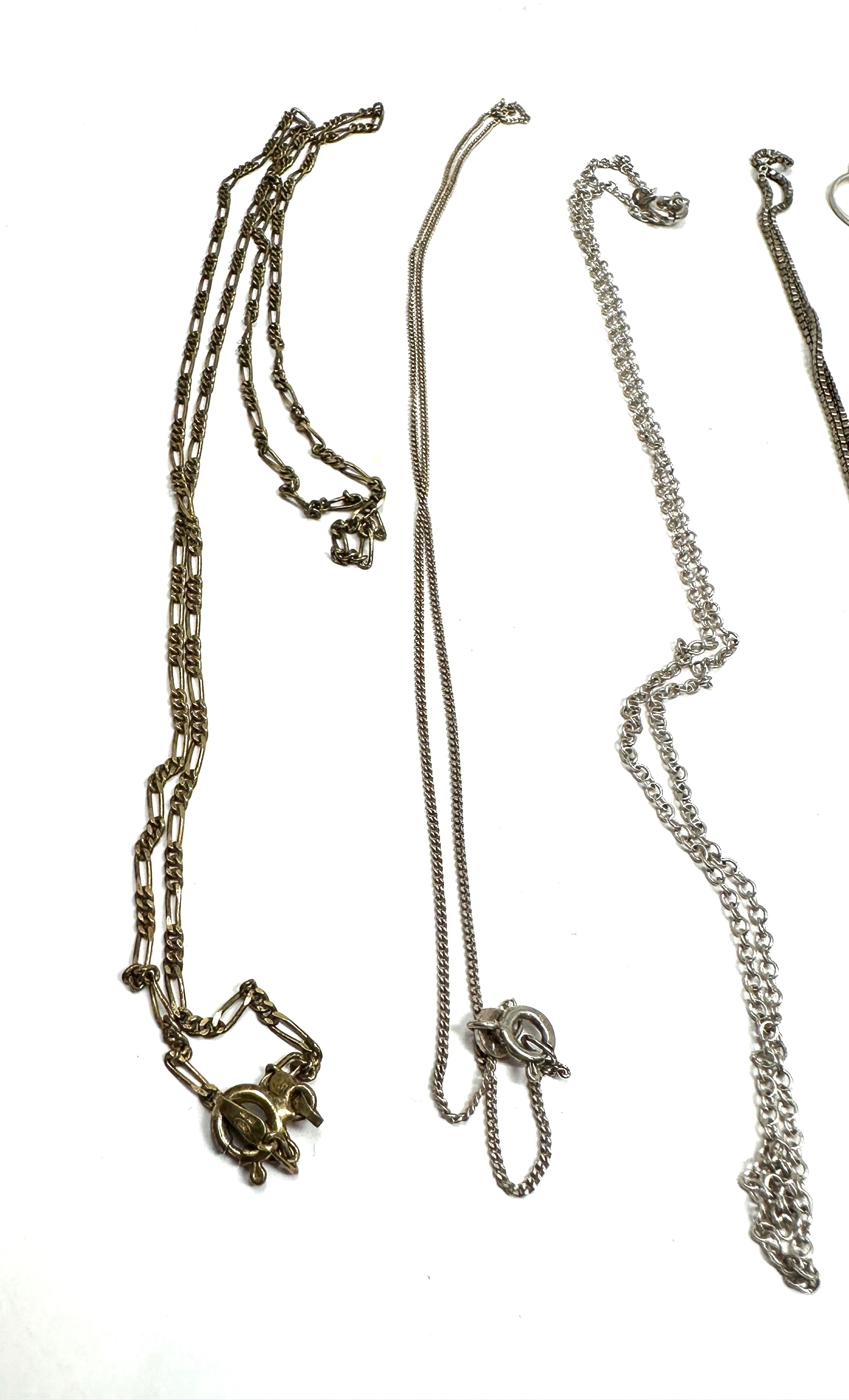 6 Vintage silver necklace chains