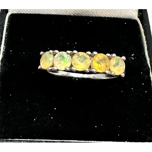 117 - vintage tggc silver & opal set ring