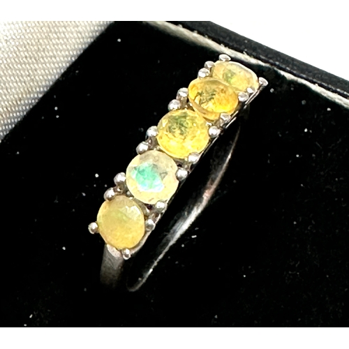 117 - vintage tggc silver & opal set ring