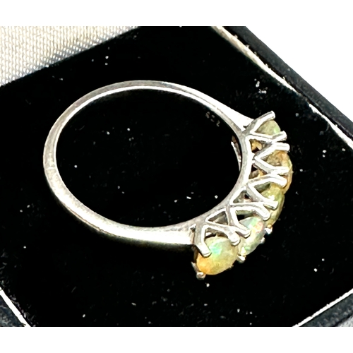 117 - vintage tggc silver & opal set ring