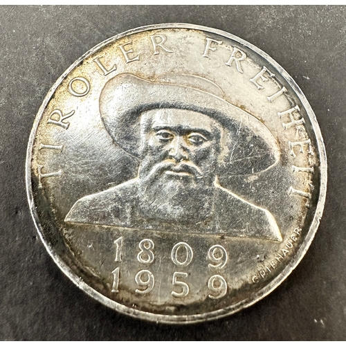 386 - 50 schilling, 1959
150th Anniversary - Liberation of Tyrol
AgSilver 0.900, 20g, ø 34mm