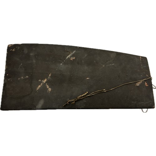 90 - Vintage piece of art depicting a World War I dogfight air craft, painted on a wooden plane propeller... 