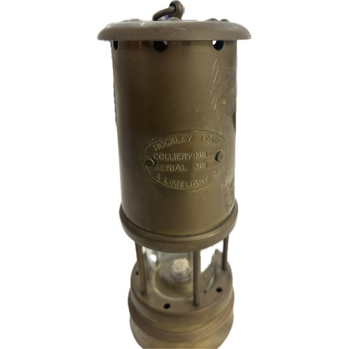 109 - Vintage brass minors lamp