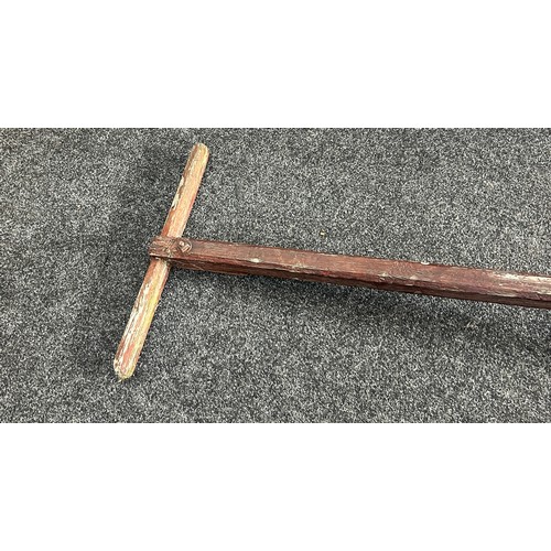 100H - Large pull along farm house plough measures approximately 74 inches long