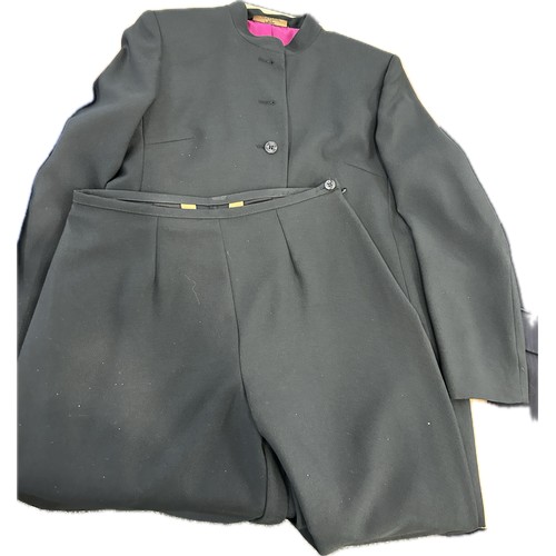 122 - Selection of ladies and gents two piece suits and other clothing