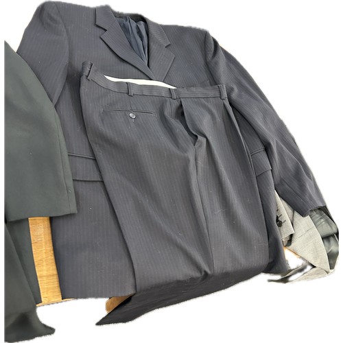 122 - Selection of ladies and gents two piece suits and other clothing