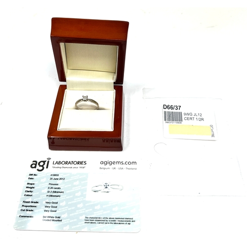245 - 9ct white gold diamond ring boxed with c.o.a