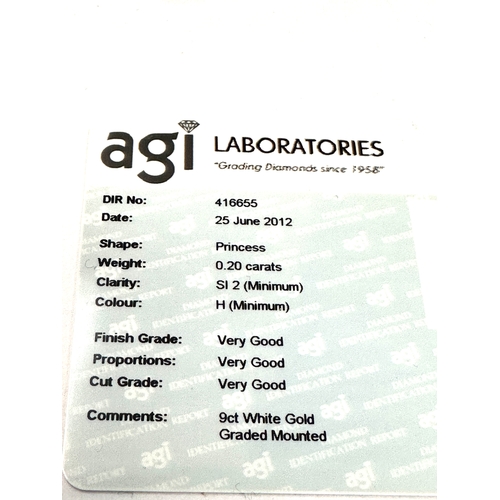 245 - 9ct white gold diamond ring boxed with c.o.a