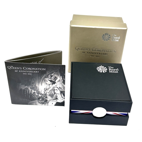 406 - Boxed limited edition Proof Piedfort the royal mint  the 60th anniversary of the queens coronation s... 