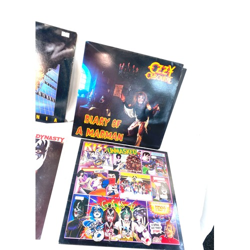 89 - Selection of four vinyl LPs to include Ozzy Osbourne, Kiss and Dek Leppard