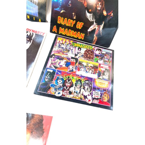 89 - Selection of four vinyl LPs to include Ozzy Osbourne, Kiss and Dek Leppard