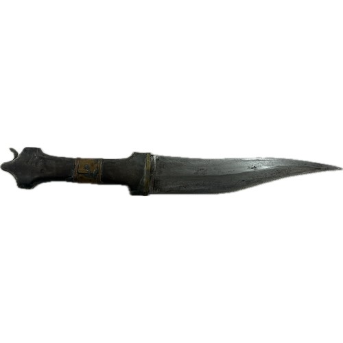 98C - Arab knife/dagger with white metal fittings overall length 28cm