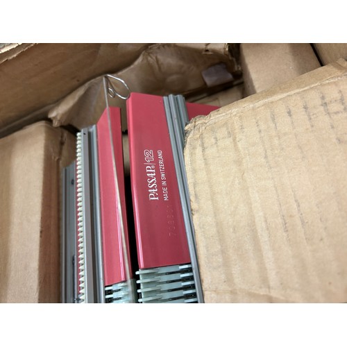 157 - Vintage original packaged Passap Duomatic 12 knitting machine and accessories, untested