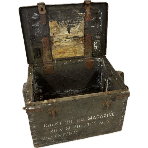 137 - Vintage military wooden ammunition box