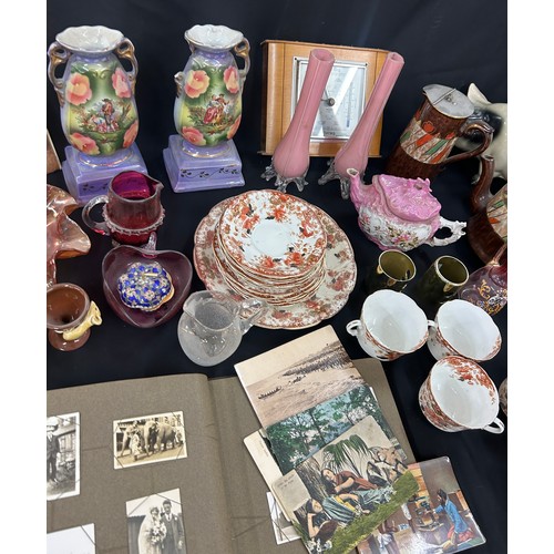 135 - Selection of miscellaneous to include a canteen of cutlery, animal ornaments, part tea services, vin... 
