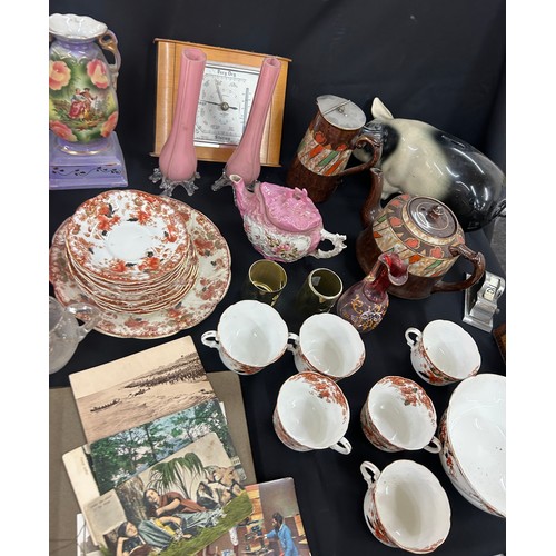 135 - Selection of miscellaneous to include a canteen of cutlery, animal ornaments, part tea services, vin... 