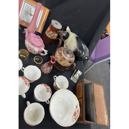 135 - Selection of miscellaneous to include a canteen of cutlery, animal ornaments, part tea services, vin... 