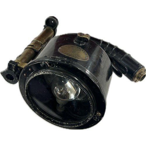 107 - Early 20th century Aldis hand signalling lamp with original transport case