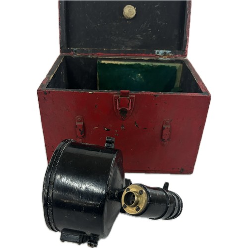 107 - Early 20th century Aldis hand signalling lamp with original transport case