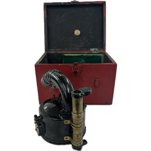 107 - Early 20th century Aldis hand signalling lamp with original transport case