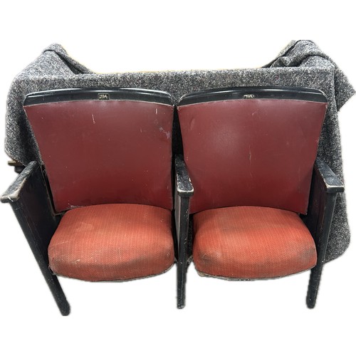 100B - Pair of vintage cinema seats in need of restoration