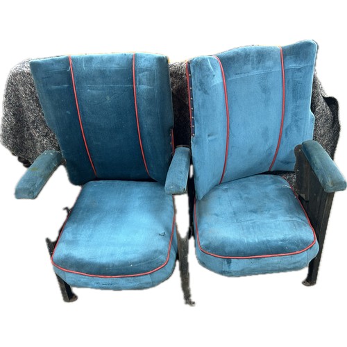 100D - Pair of vintage cinema seats in need of restoration