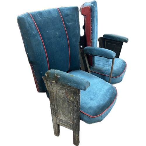 100D - Pair of vintage cinema seats in need of restoration