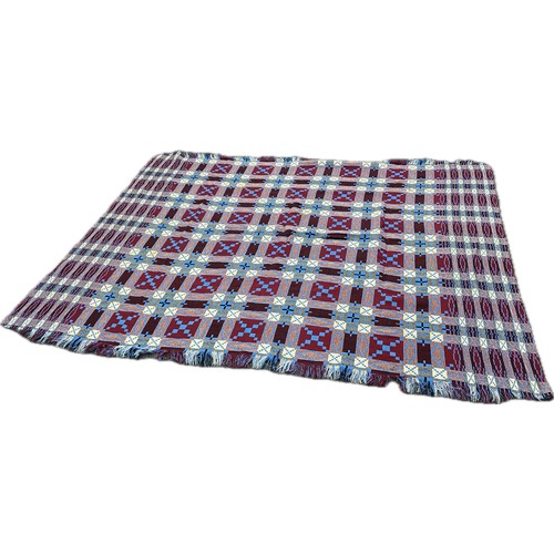 81 - Vintage welsh double sided tapestry blanket measures 87 inches by 64 inches