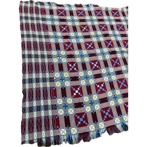 81 - Vintage welsh double sided tapestry blanket measures 87 inches by 64 inches