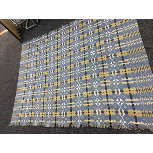 53 - Vintage welsh double sided tapestry blanket measures 87 inches by 64 inches