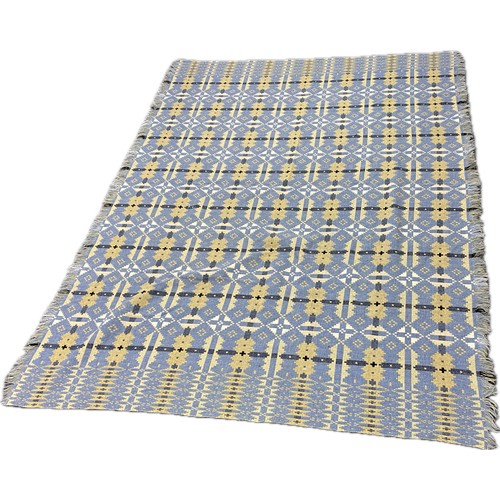 53 - Vintage welsh double sided tapestry blanket measures 87 inches by 64 inches