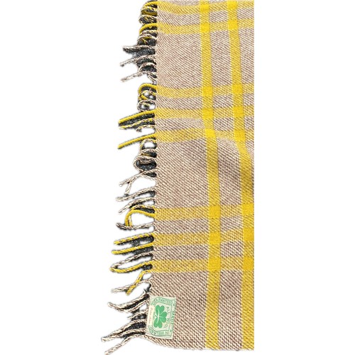 97 - Vintage Irish wool blanket measures approximately. 60 inches by 75 inches