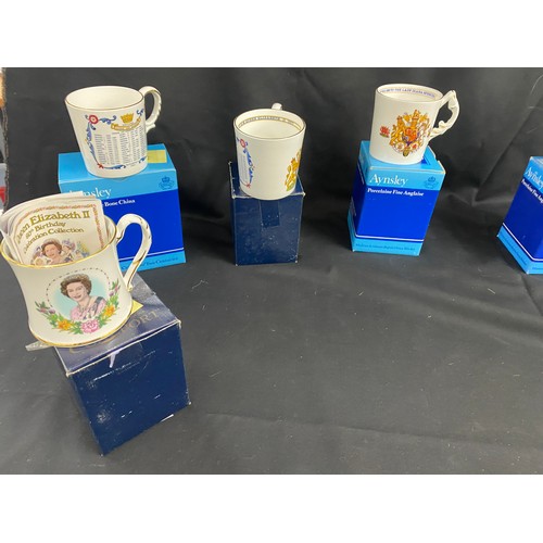 125 - Selection of assorted boxed collectors mugs includes limited edition etc