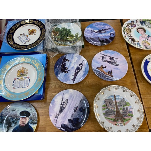 132 - Large selection of assorted collectors plates includes aynsley etc
