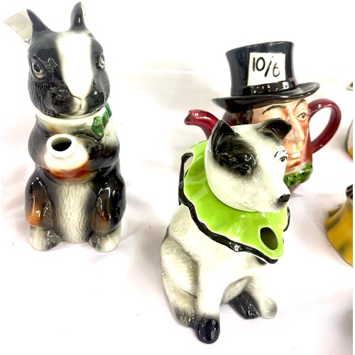 74 - Selection of 6 Tony Woods ceramic novelty teapots to include Mad Hatter, Jockey etc, all in good ove... 