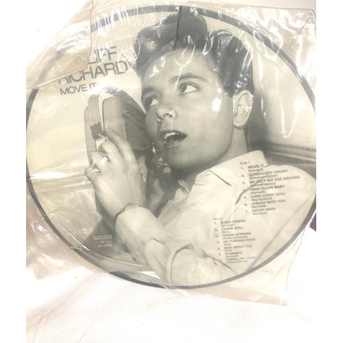 64 - Selection of LPs, picture discs includes Jonny Cash, Cliff Richards, Abba etc