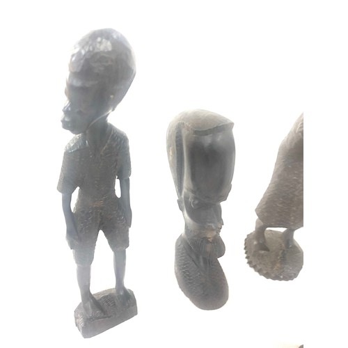 76 - Selection of carved wooden african figures