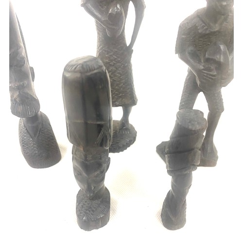 76 - Selection of carved wooden african figures