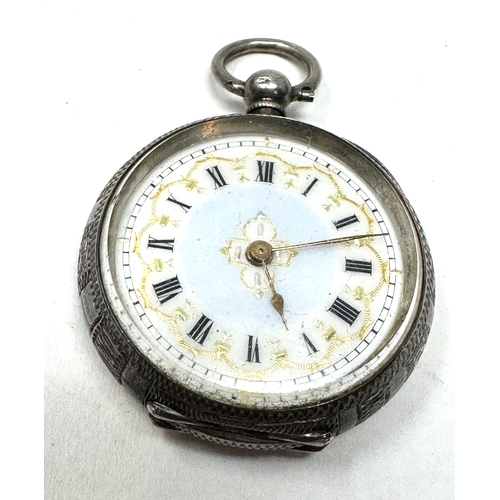 268 - Antique silver fob watch the watch is ticking