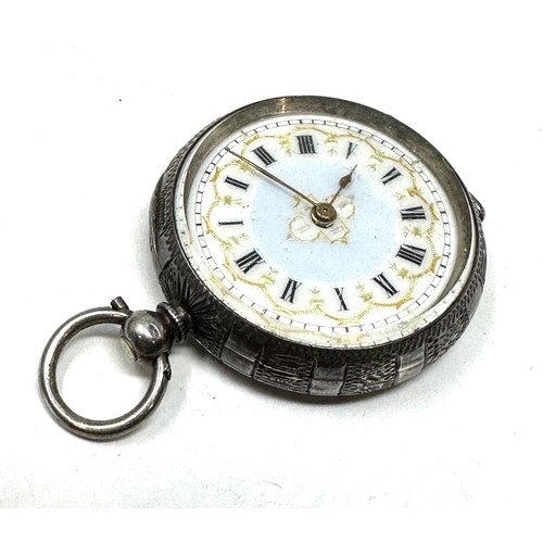 268 - Antique silver fob watch the watch is ticking
