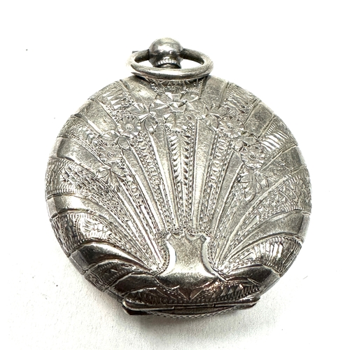 268 - Antique silver fob watch the watch is ticking
