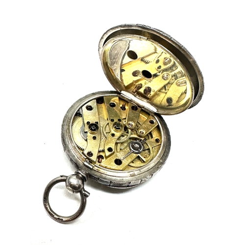 268 - Antique silver fob watch the watch is ticking