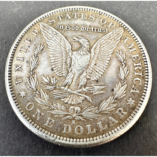 319 - 1881s 1 dollar, 1878-1921
Morgan Dollar
Ag Silver 0.900, 26.73g, ø 38.1mm