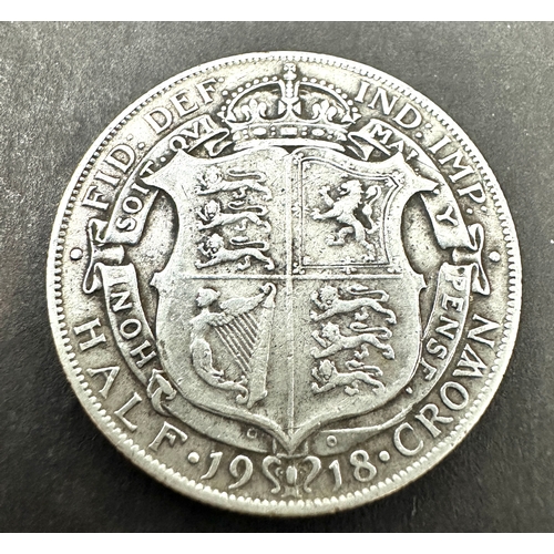 343 - 1918 george V silver half crown