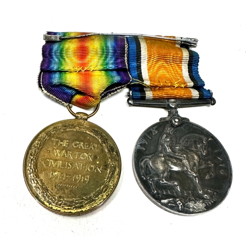 363 - ww1 medal pair to 170952 pte.f.r.warren M.G.C