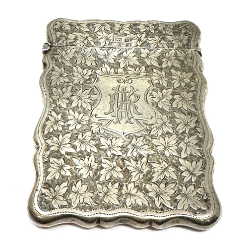 24 - Antique 1901 silver card case birmingham silver hallmarks weight 69g